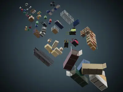 Warehouse Props Collection 1A 3D Model Pack