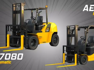 FH7080 - AE50 Forklifts  2 in 1 3D Model Pack