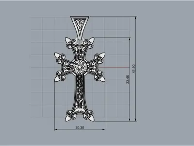 Cross Pendant 002 3d model 3D print model