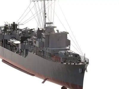 WW2 BRITISH NAVY SMALL DESTROYER 3D model