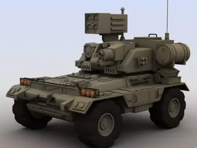 Futuristic armored vehicle 3D model