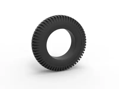 Military tire 9 Scale 1 to 25 3D print model