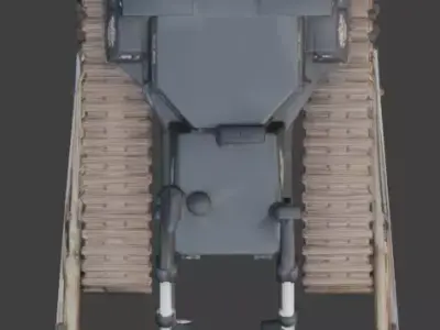 Haunted Industrial Bulldozer 3D Model Low-poly 3D model