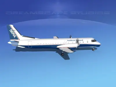 SAAB 2000 Southeast Regional 3D model
