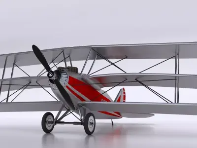 classic  aroplane aircraft Low-poly 3D model