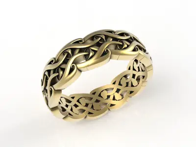 Antique Mushroom Design Celtic Eternity Band 3D print model