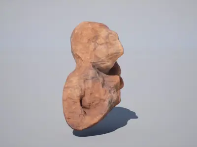 God Statue Head broken Low-poly 3D model