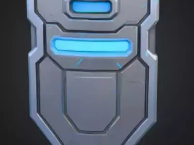 Futuristic Silver Blue Weapons And Defense Pack