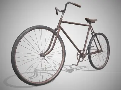 Vintage Bicycle Rusty - Updated for 2021 Low-poly 3D model