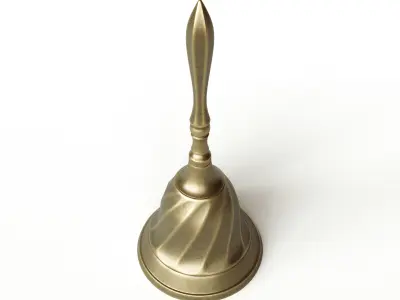 small antique brass bell 3D model