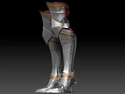 Female Knigt Leg Armor Set Sculpt Project 3D model