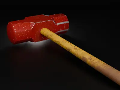 Sledge Hammer Low-poly 3D model buy