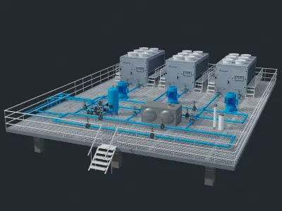 Cooling Tower 3D model shop