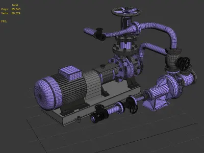 Engine motor Air Pump Valve industrial machinery lathe 3D model