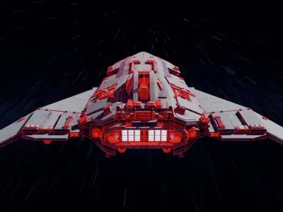 High-Detail Sci-Fi Starfighter 3D model