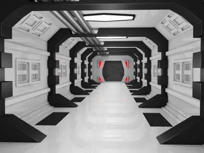 Sci Fi Corridor 3D model 165