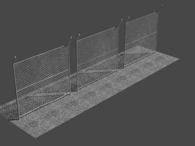 Military Fence Low-poly 3D model