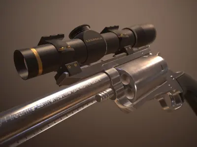45-70 Govt Big Frame Revolver Low-poly 3D model
