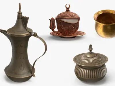 Traditional Arabic Cookware Collection 3D model