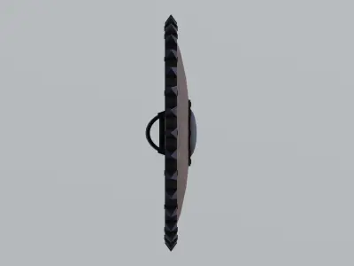 Medieval round wooden shield Low-poly 3D model buy