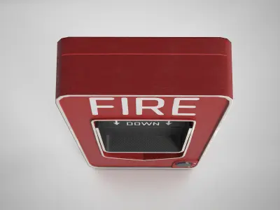 Fire Alarm Pull Station System - gameready Low-poly 3D model