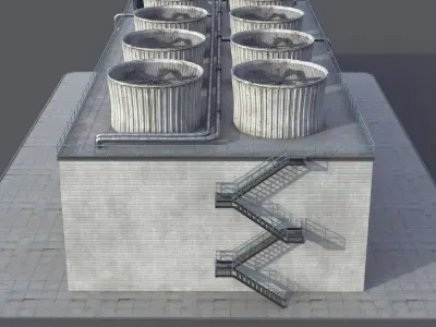 Cooling Tower PBR 3D model