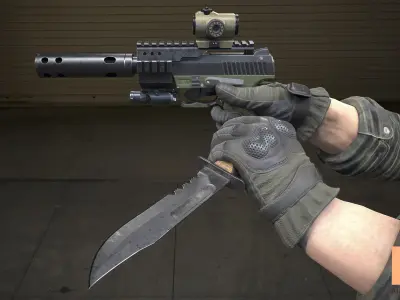 FPS Animations Pistol And Knife Low-poly 3D model