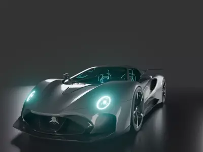 JTX SP50 Aetherion Hypercar Convertible rigged and animated Low-poly 3D model