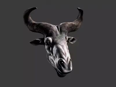 Deer Animal Head Low-poly 3D model 12