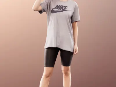 Celine 11447 - Young Woman Training Drinking Water 3D model