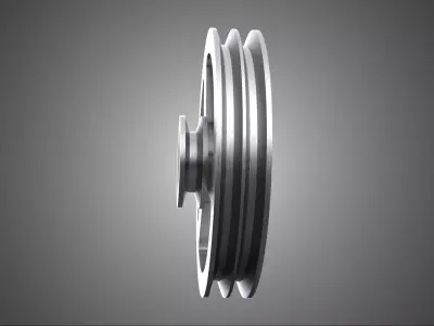 2 STEP STEPPED PULLEY CHANNEL GROOVE SHEAVE V BELT TRACTOR WHEEL 3D model