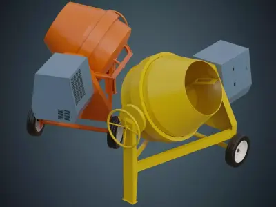 Concrete Mixer 2A Low-poly 3D model