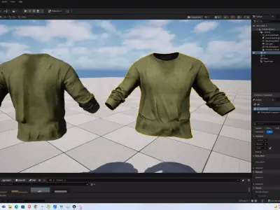 Military Tactical Long Sleeve Shirt Olive - Game Ready Low-poly 3D model
