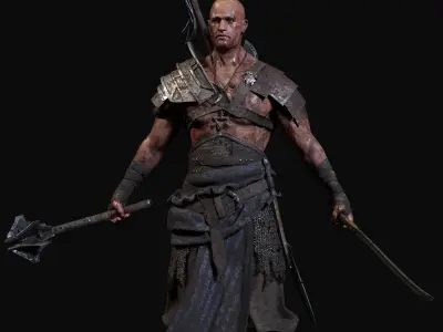 Exotic Warrior Mercenary  Low-poly 3D model