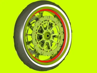 Motorcycle front wheel Free 3D model