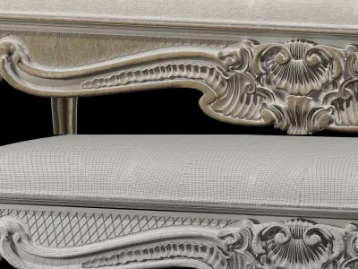 baroque bench 3D model