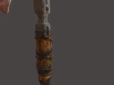 Battle Axe Tris Textured Low-poly 3D model