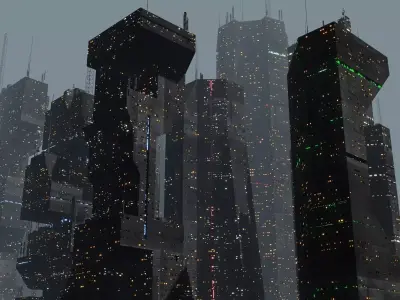 Alien Planet Sci-Fi Fantasy City 3D model purchase