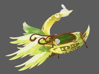 fairy flying chair lowpoly  Low-poly 3D model