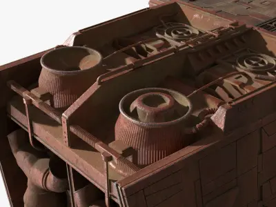  Star Wars Jawa Sandcrawler Carrier Rusty Old Simplified 
