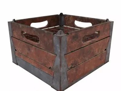 Wooden crate container 3d model 3D model