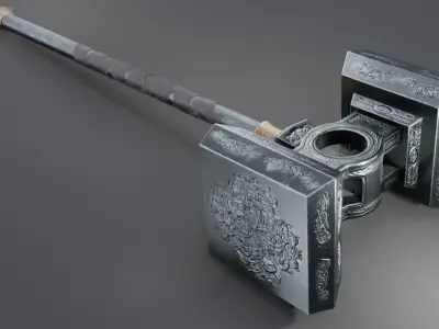 Hammer 08 Low-poly 3D model