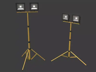 LED Work Light Stand Low-poly 3D model