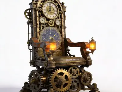 Ornate Chronomancer Throne 3D Model Low-poly 3D model