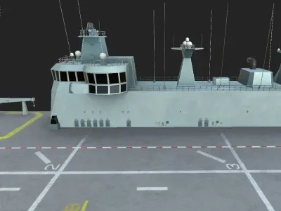 TCG ANADOLU TURKISH LANDING HELICOPTER DOCK NAVY FLAGSHIP  Low-poly 3D model