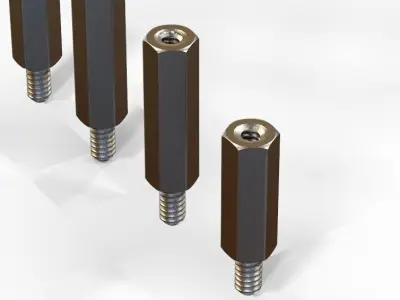 M4 Hexagonal Stud Connector Screw-Nut 3D print model