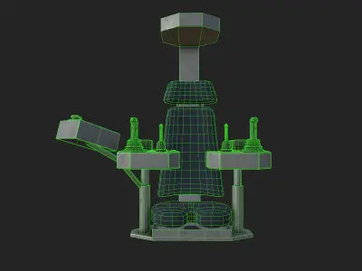 Control panel with joysticks - crane or gantry Low-poly 3D model