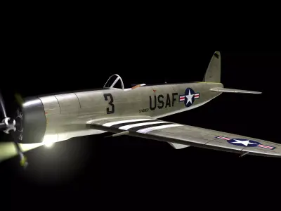 WWII USA Style Fighter Plane Free 3D model