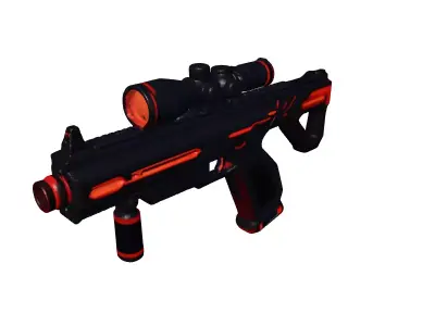 SciFi Blaster Rifle Glowing Sights 3D model