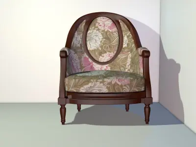 Beautiful French Antique Louis XVI style  armchair 3D model